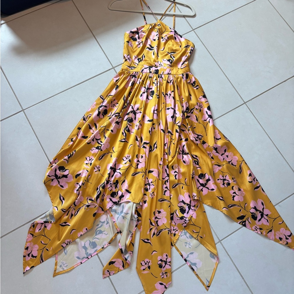 L'ATISTE Yellow and Pink Floral Dress